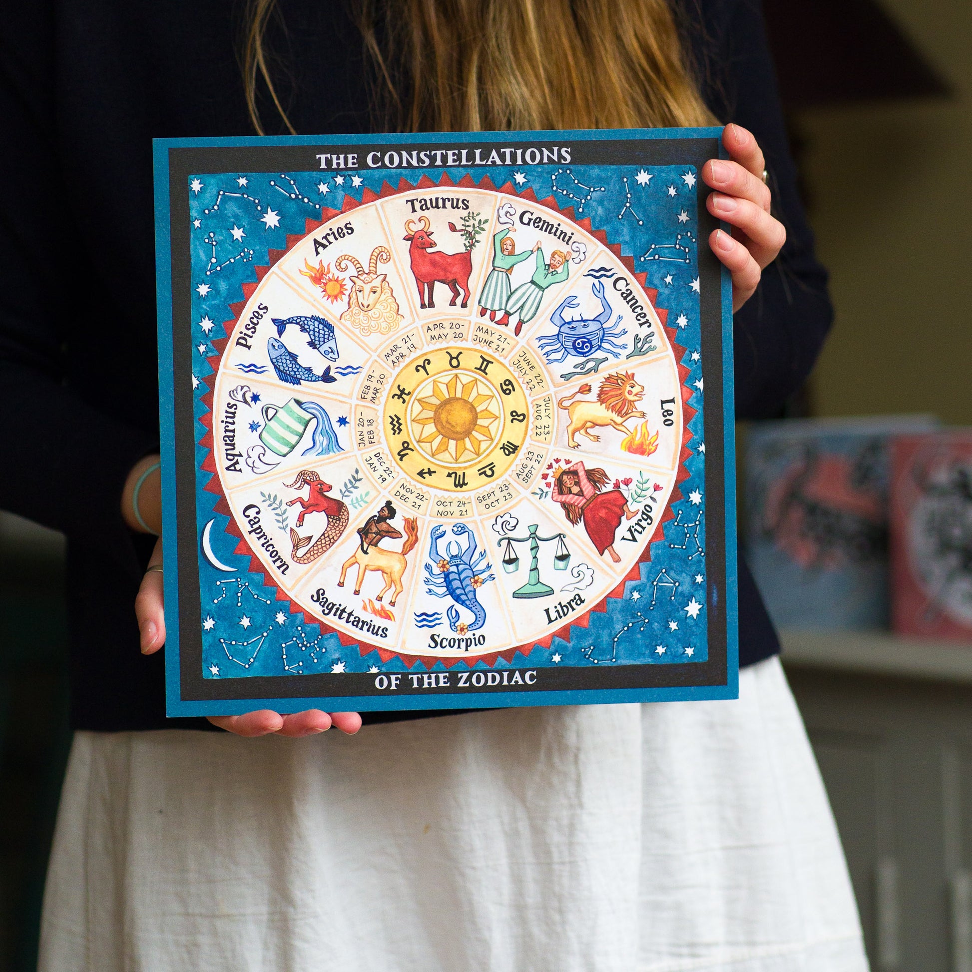 Jessica Rising Studio hand painted Astrology print