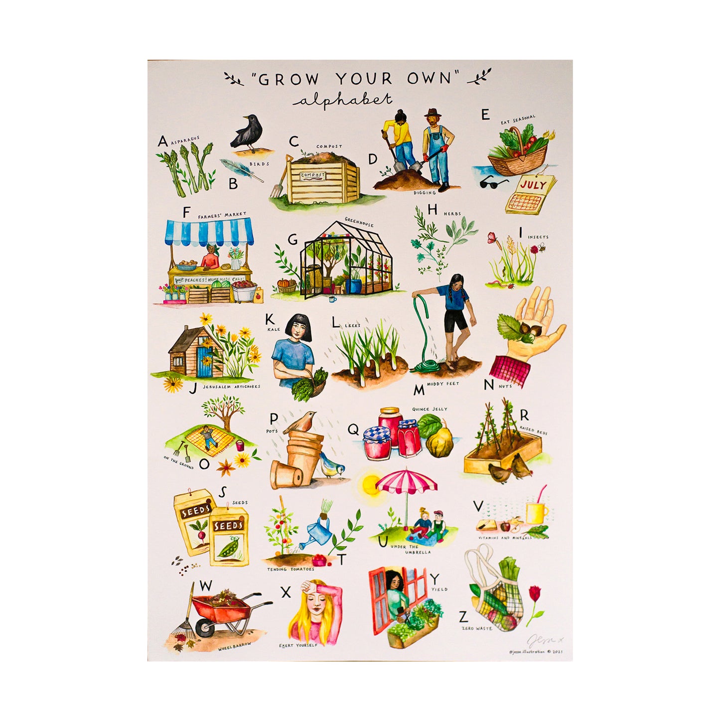 Art Print: Grow Your Own Alphabet