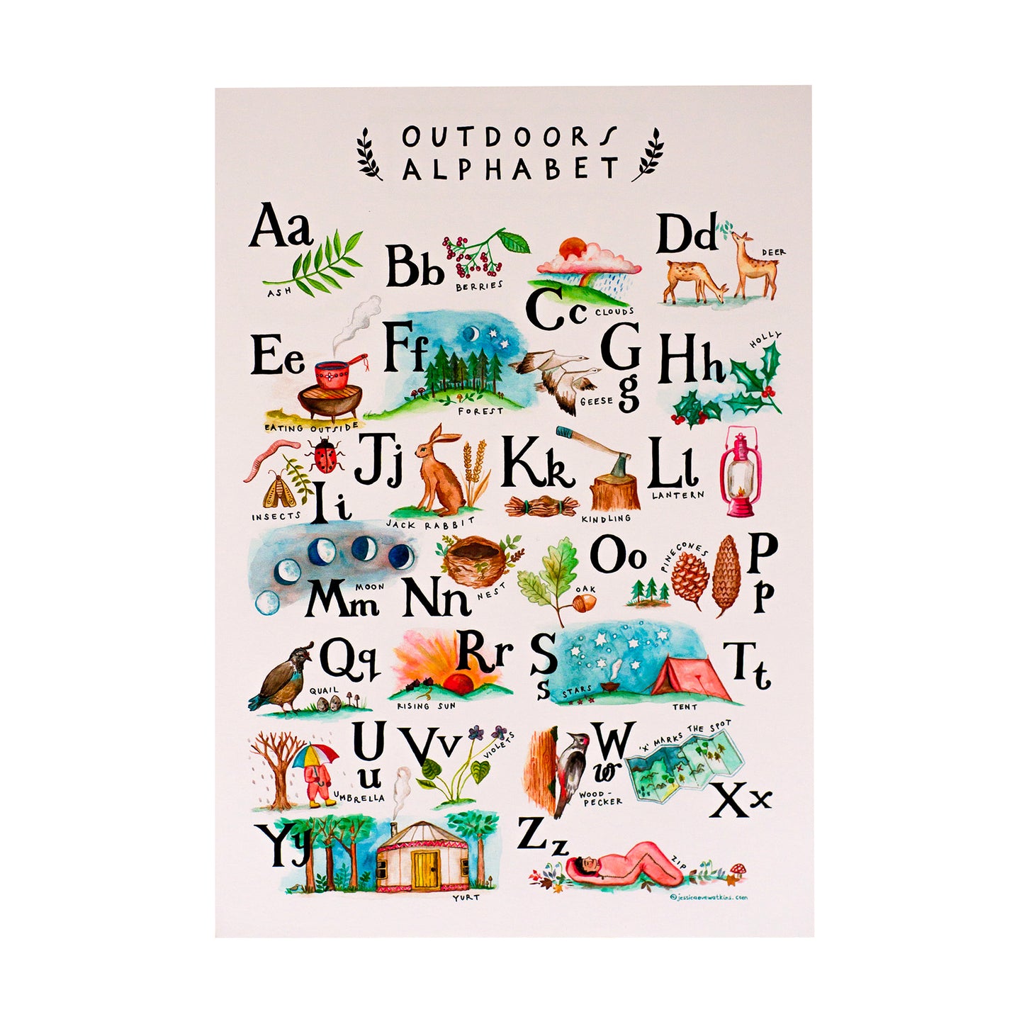 Art Print: Outdoors Alphabet
