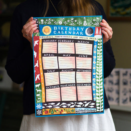 One Page Birthday Calendar