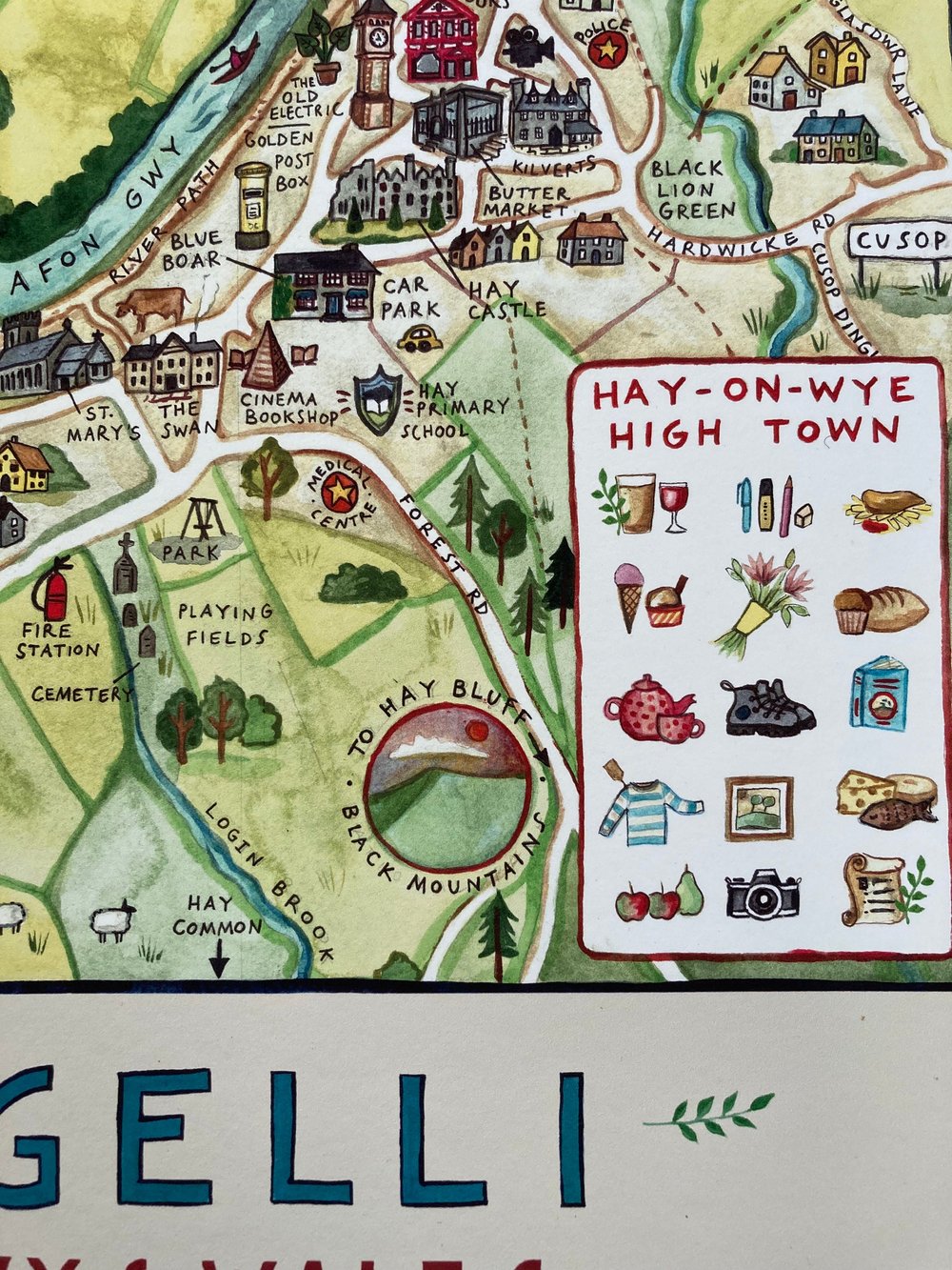 Art Print: Hay-on-Wye Map