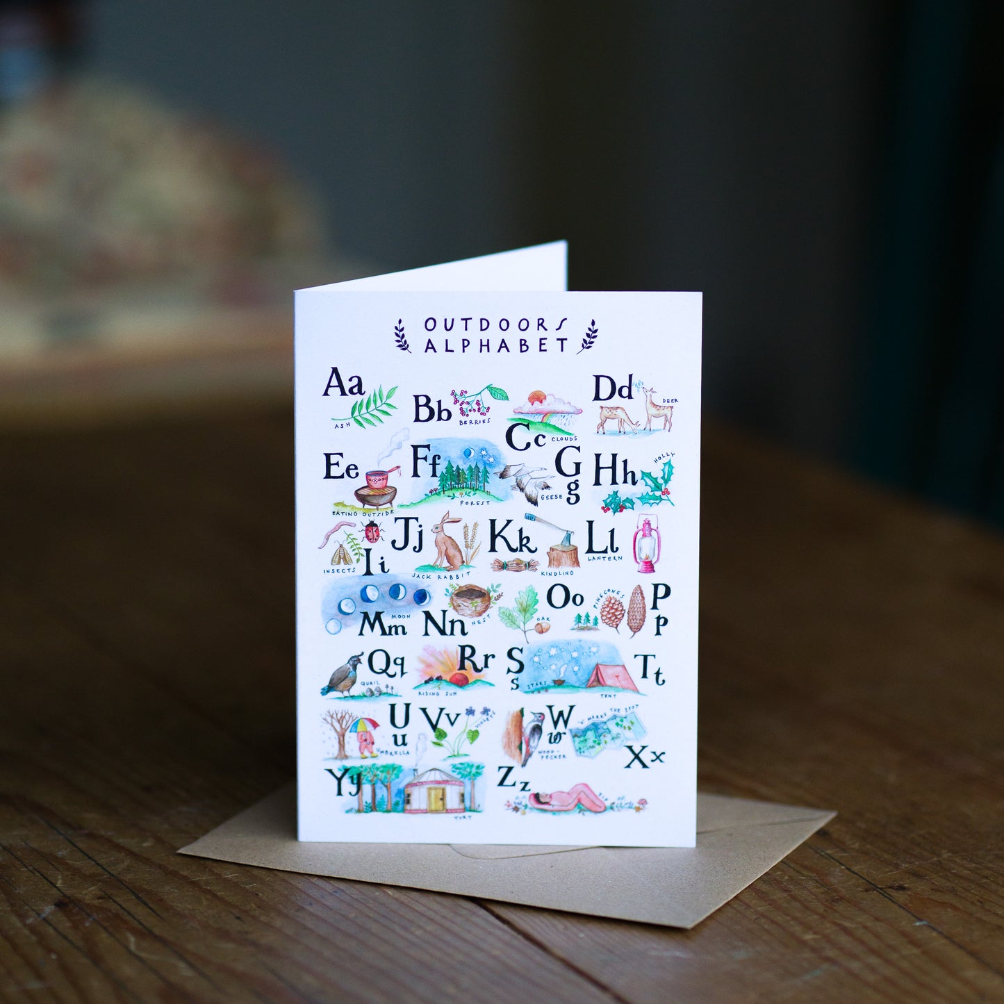 Outdoors Alphabet Card