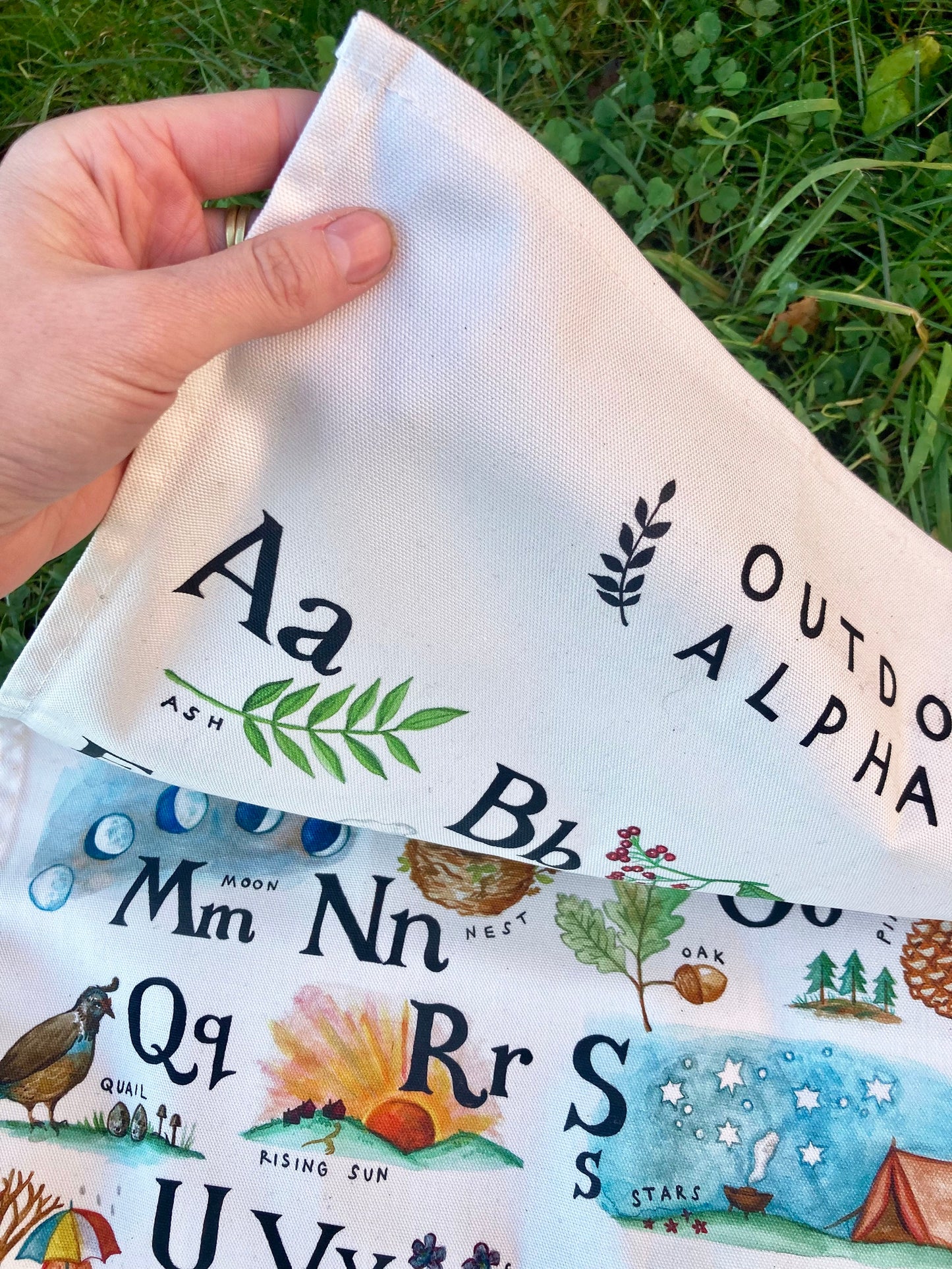 Outdoors Alphabet Tea Towel