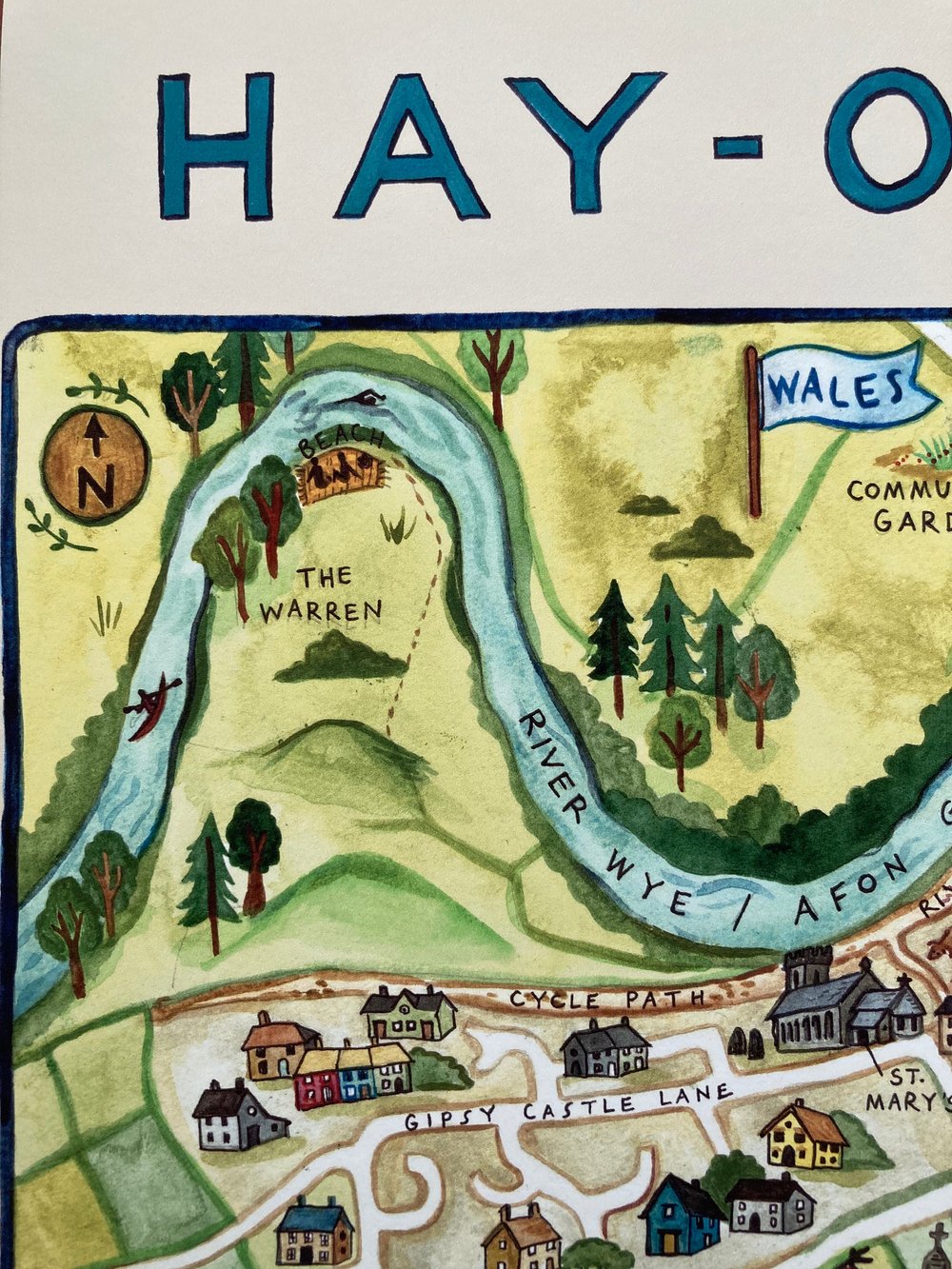 Art Print: Hay-on-Wye Map