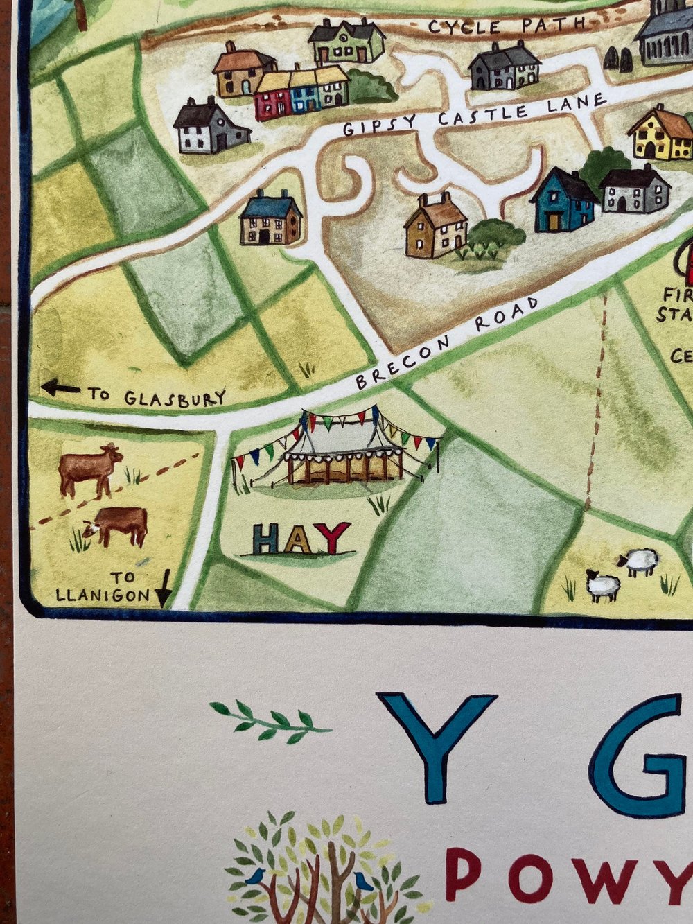 Art Print: Hay-on-Wye Map