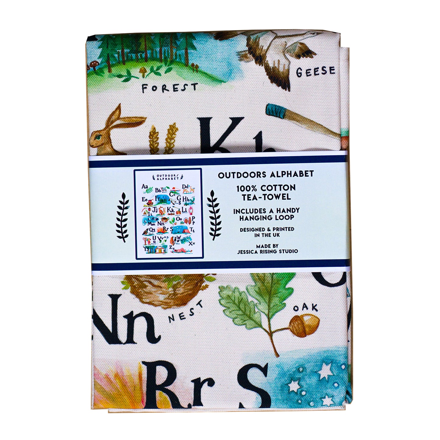 Outdoors Alphabet Tea Towel