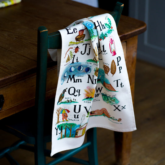 Outdoors Alphabet Tea Towel