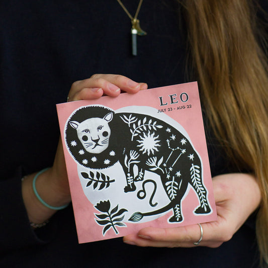 Jessica Rising Studio hand painted Astrology greeting cards Leo