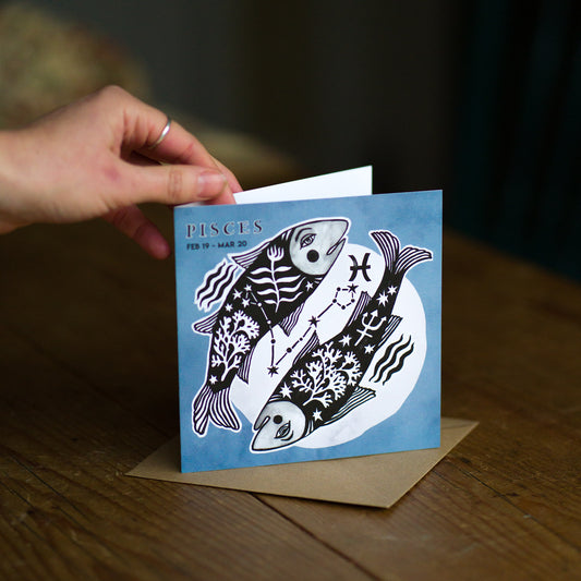 Jessica Rising Studio hand painted Astrology greeting cards Pisces