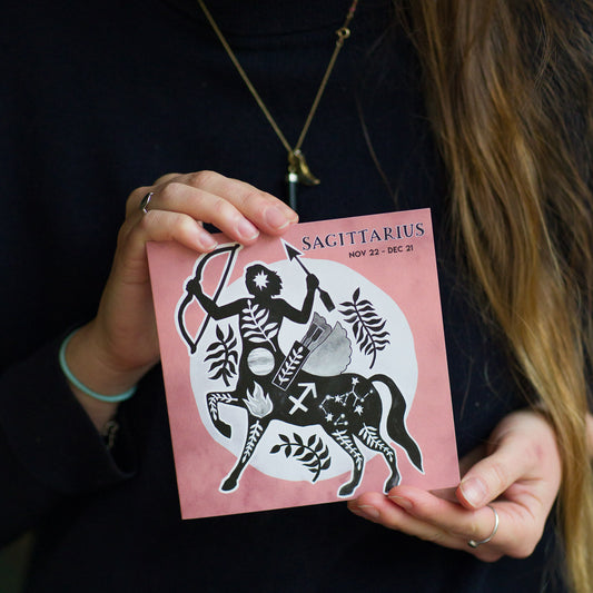 Jessica Rising Studio hand painted Astrology greeting cards Sagittarius