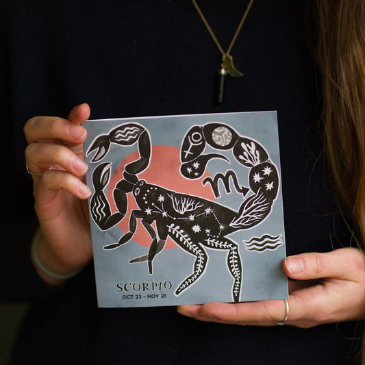 Jessica Rising Studio hand painted Astrology greeting cards Scorpio