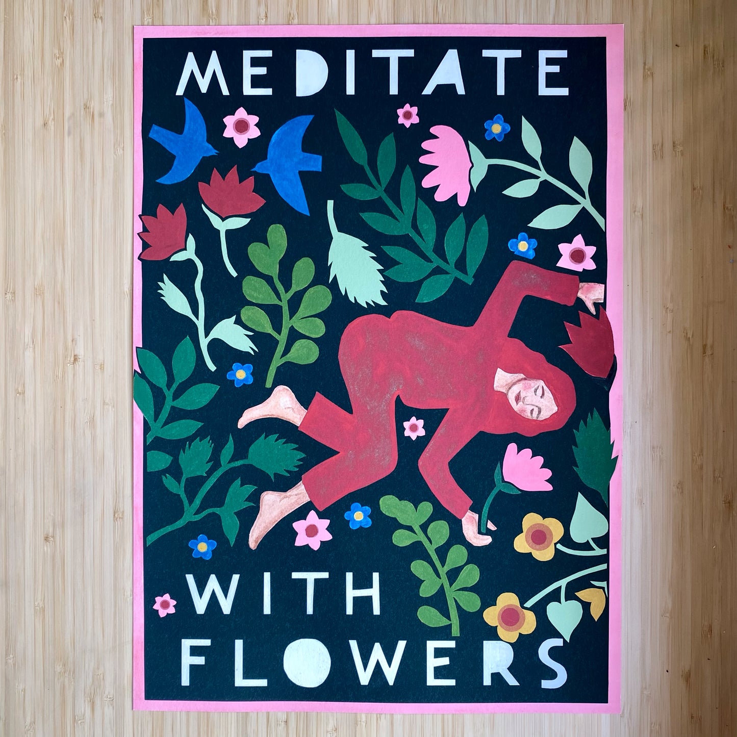 Art Print: Meditate with Flowers