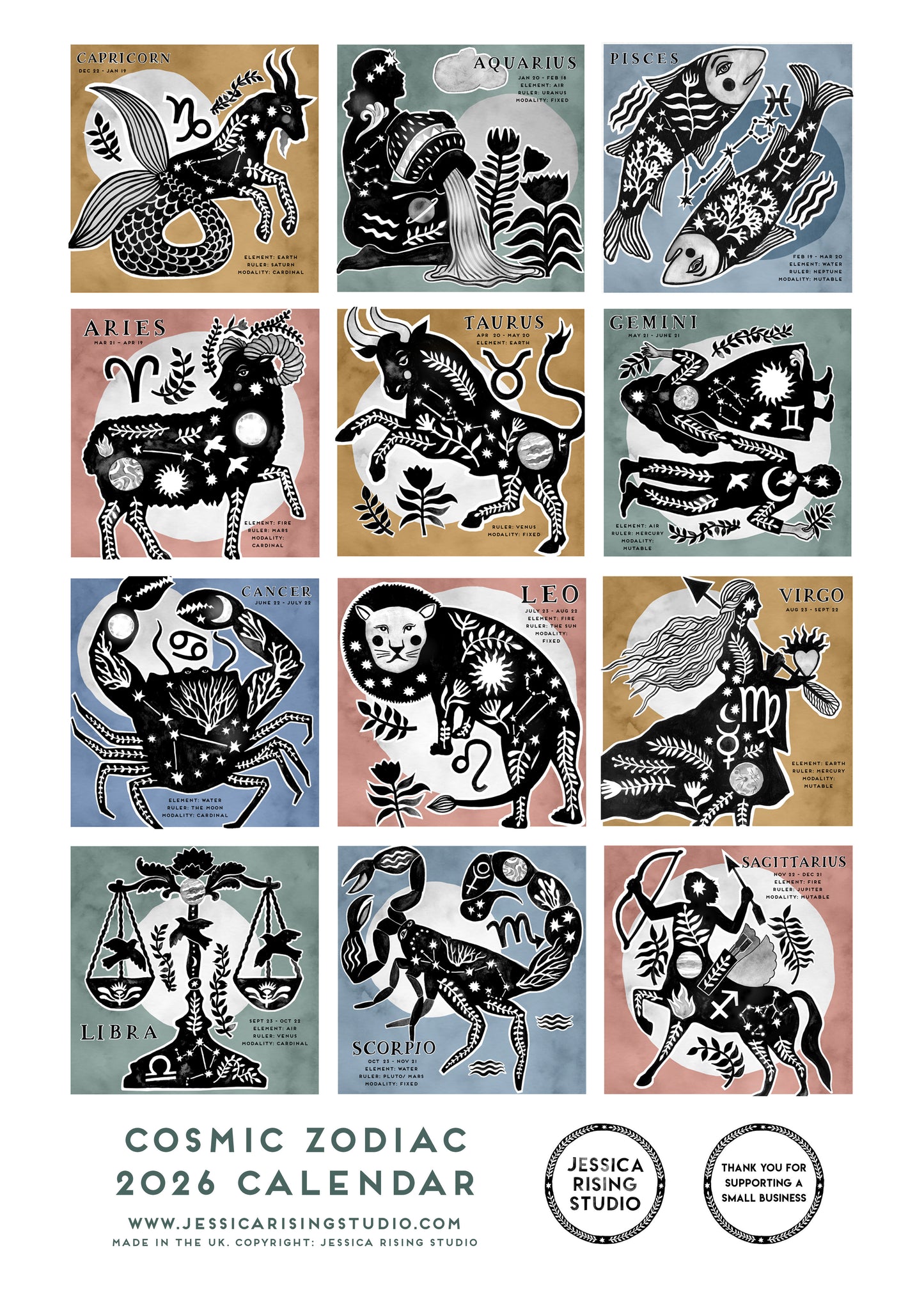 2026 Calendar - Cosmic Zodiac