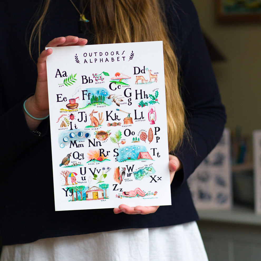 Art Print: Outdoors Alphabet – Jessica Rising Studio