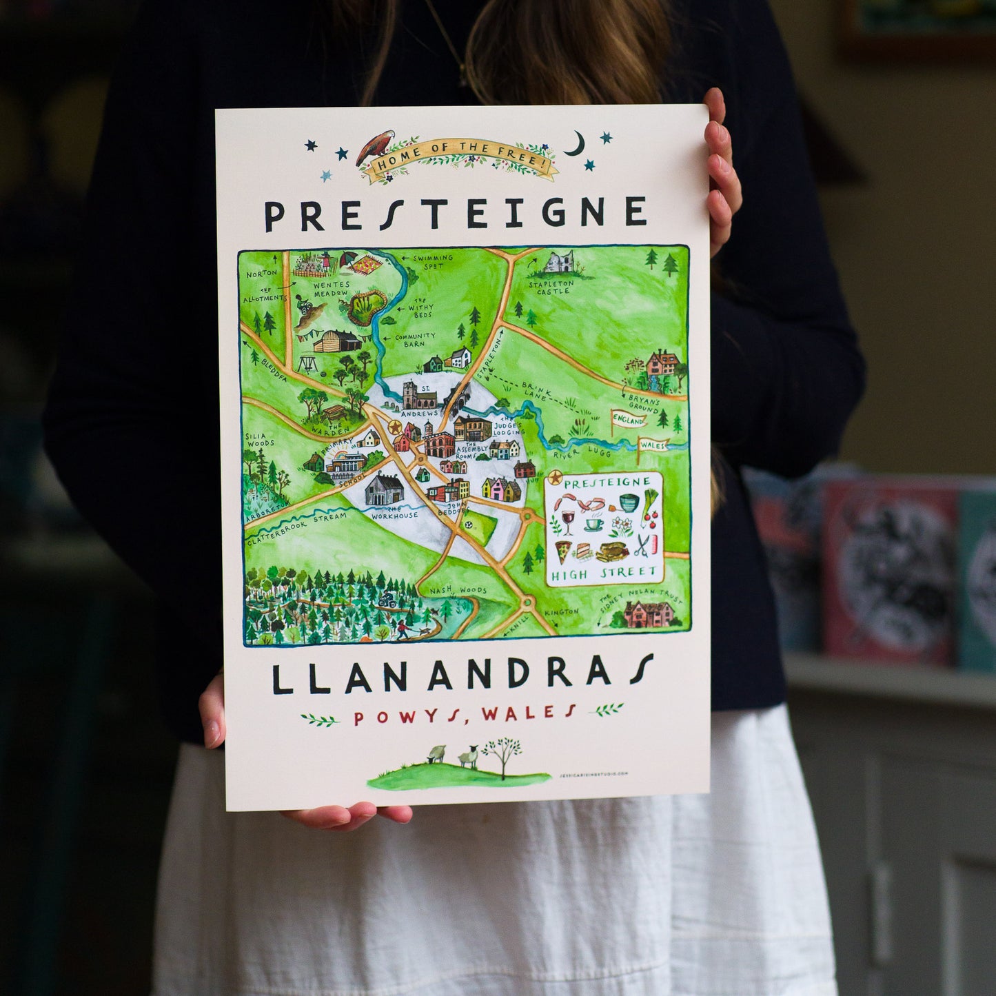 Art Print: Presteigne Map