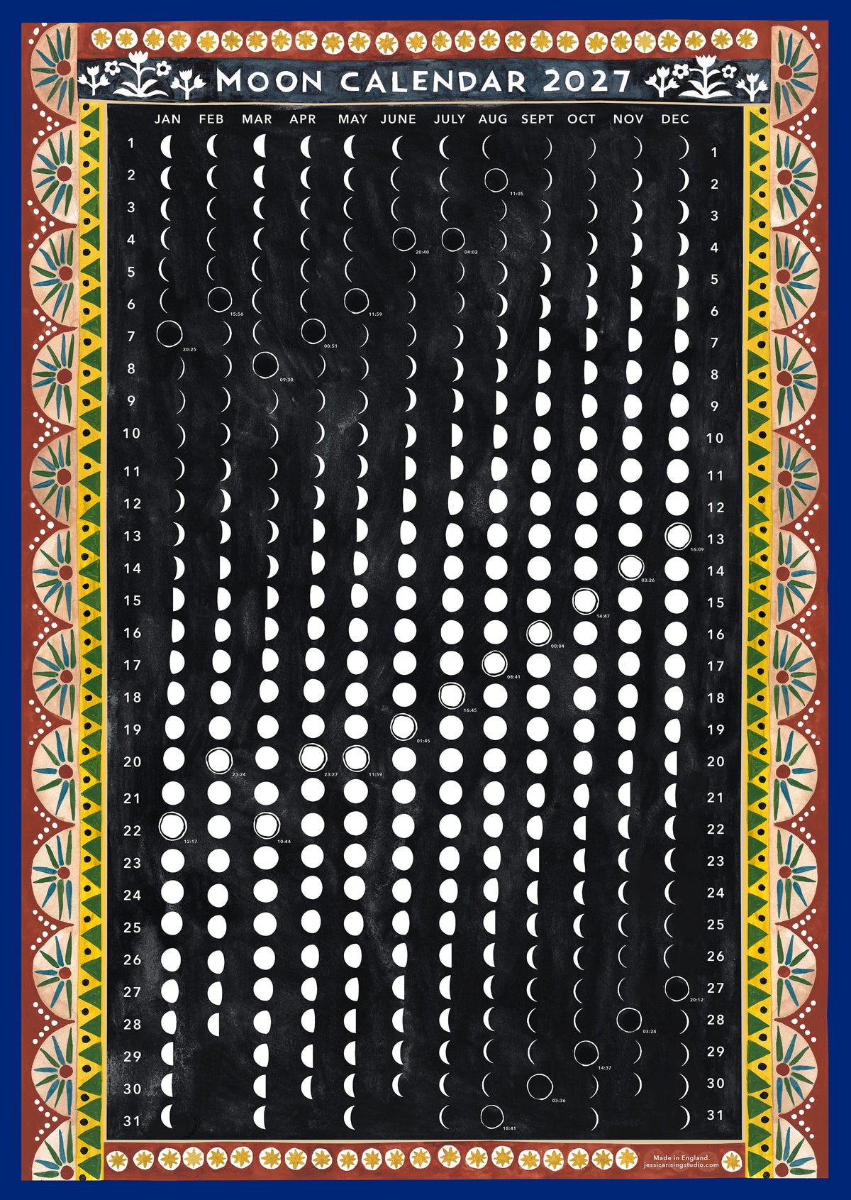 2027 Moon Calendar