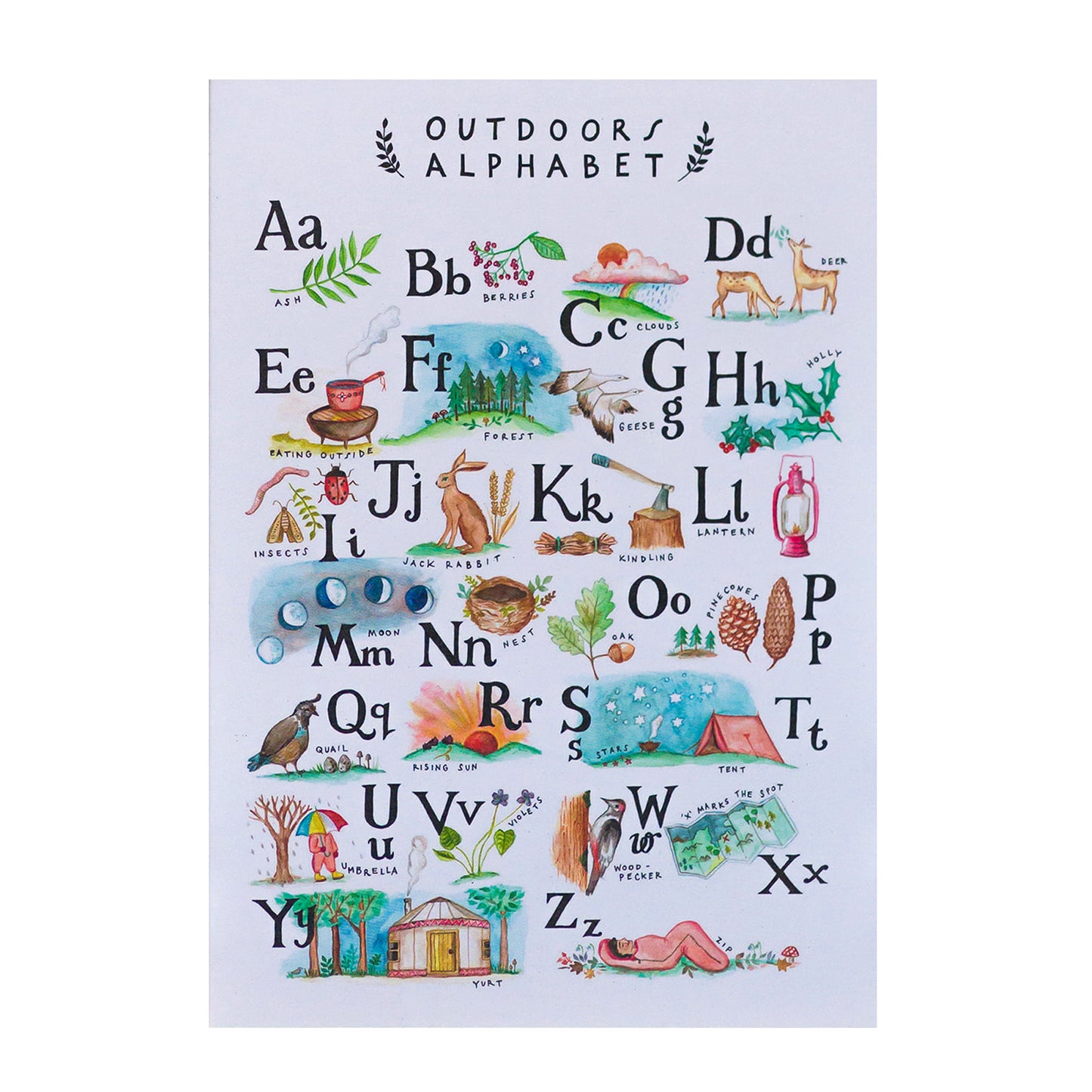 Outdoors Alphabet Card