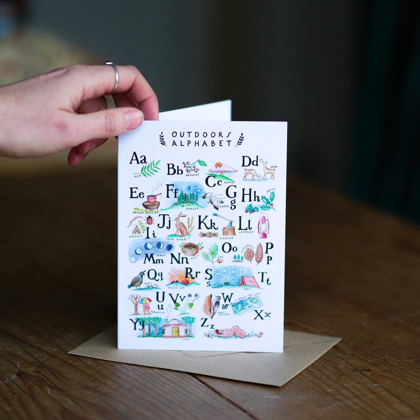 Outdoors Alphabet Card