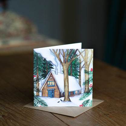 Snowy Cabin Card
