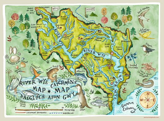 Art Print: The River Wye Map