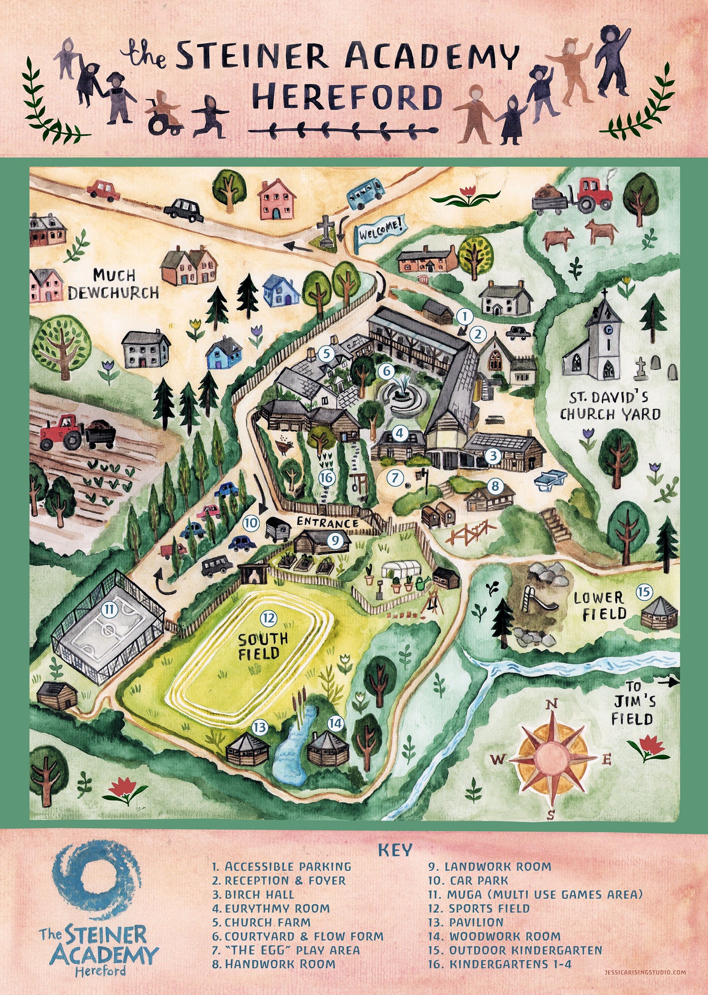 Art Print: Steiner Academy Hereford Map