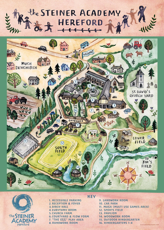 Art Print: Steiner Academy Hereford Map