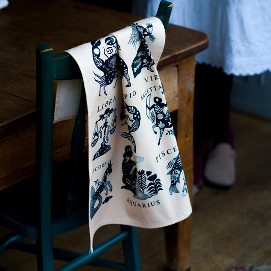 Cosmic Zodiac Tea Towel