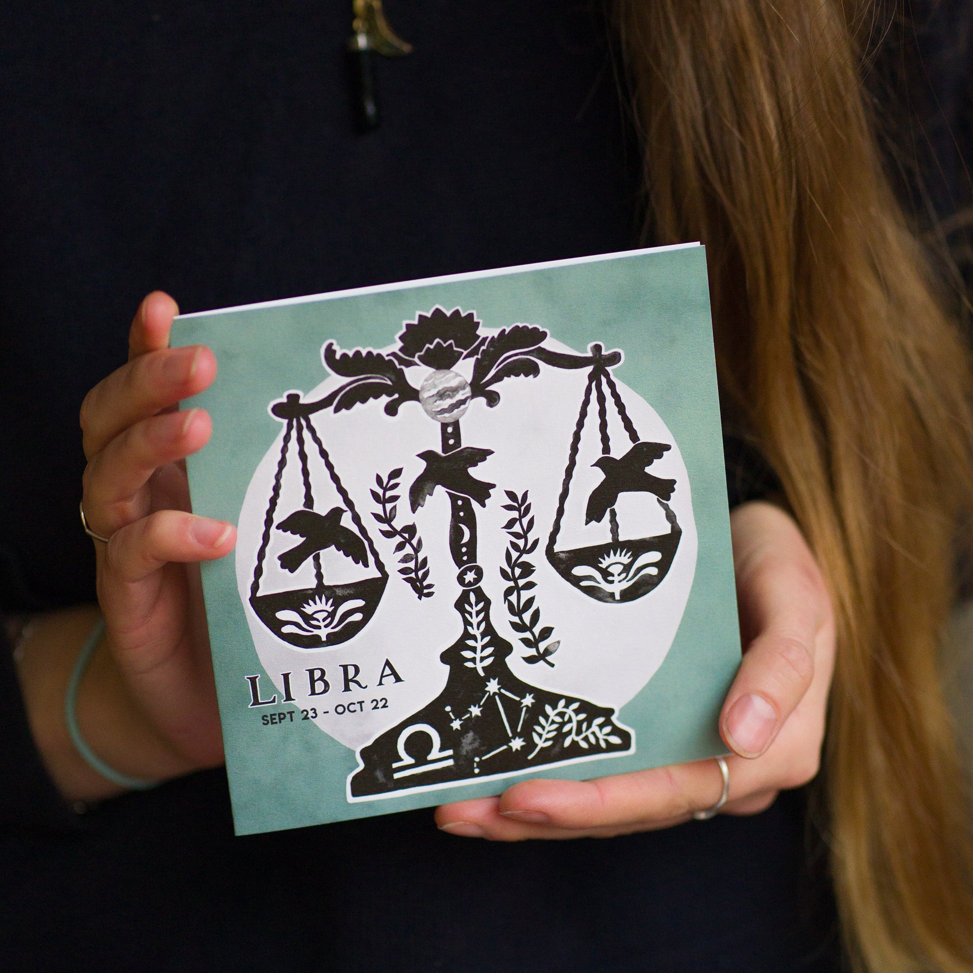 Jessica Rising Studio hand painted Astrology greeting cards Libra